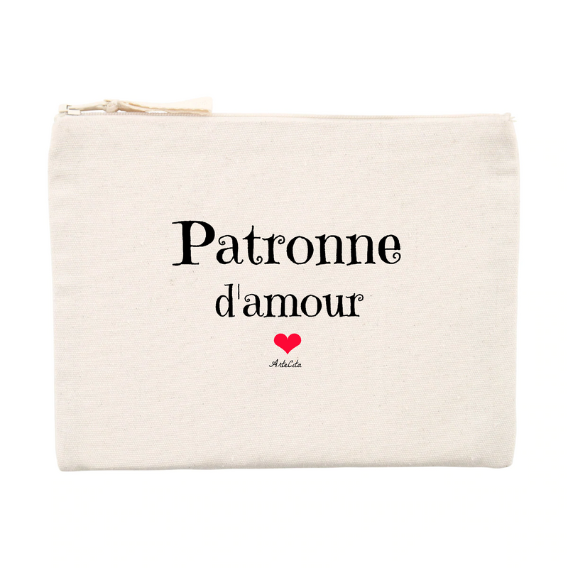 Cadeau anniversaire : Pochette - Patronne d'amour - Matières recyclées - Cadeau Unique - Cadeau Personnalisable - Cadeaux-Positifs.com -Unique-Beige-