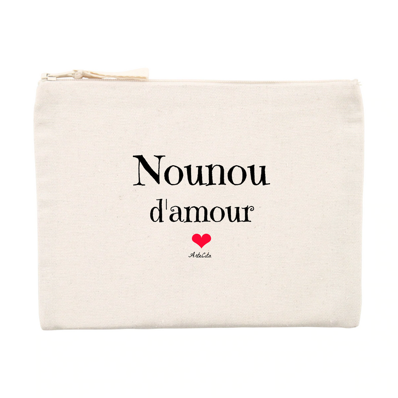 Cadeau anniversaire : Pochette - Nounou d'amour - Matières recyclées - Cadeau Tendre - Cadeau Personnalisable - Cadeaux-Positifs.com -Unique-Beige-