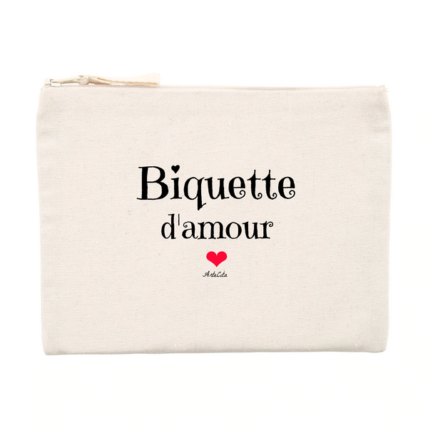 Pochette - Biquette d'amour - Matières recyclées - Cadeau Tendre - Cadeau Personnalisable - Cadeaux-Positifs.com -Unique-Beige-