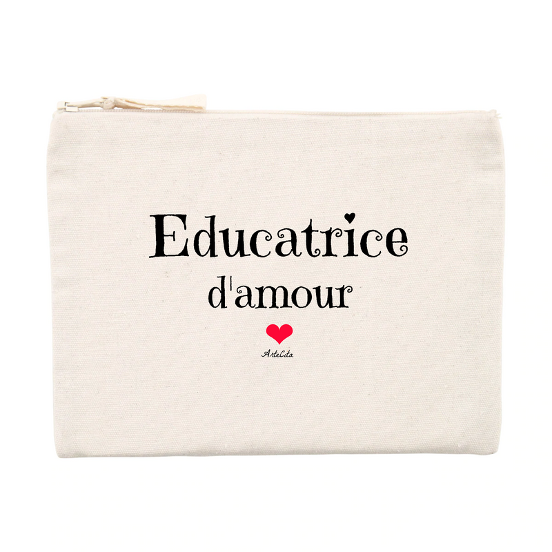 Cadeau anniversaire : Pochette - Educatrice d'amour - Matières recyclées - Cadeau Tendre - Cadeau Personnalisable - Cadeaux-Positifs.com -Unique-Beige-