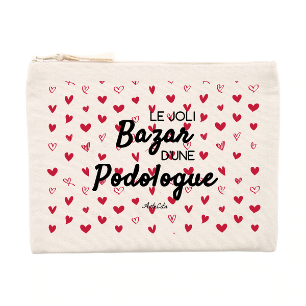 Pochette - Le joli Bazar d'une Podologue - Cadeau Durable & Original - Cadeau Personnalisable - Cadeaux-Positifs.com -Unique-Beige-