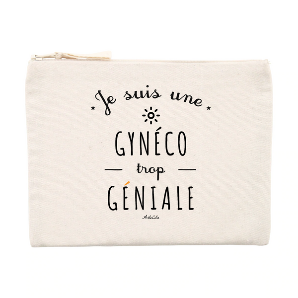 Pochette - Une Gynéco trop Géniale - Cadeau éco-responsable - Cadeau Personnalisable - Cadeaux-Positifs.com -Unique-Beige-