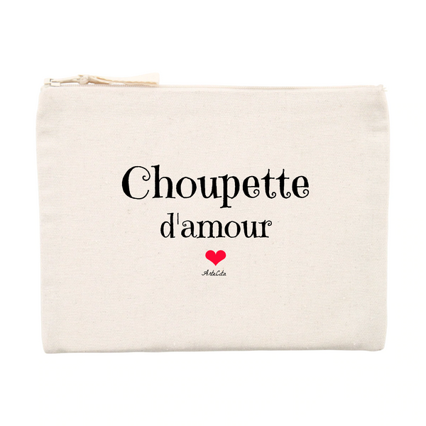 Pochette - Choupette d'amour - Matières recyclées - Cadeau Original - Cadeau Personnalisable - Cadeaux-Positifs.com -Unique-Beige-