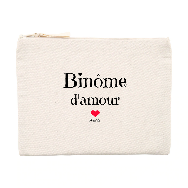 Cadeau anniversaire : Pochette - Binôme d'amour - Matières recyclées - Cadeau Unique - Cadeau Personnalisable - Cadeaux-Positifs.com -Unique-Beige-