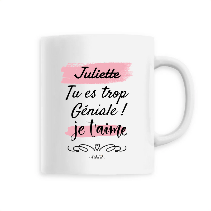 Cadeau anniversaire : Mug - Juliette je t'aime - 6 Coloris - Cadeau Tendre - Cadeau Personnalisable - Cadeaux-Positifs.com -Unique-Blanc-