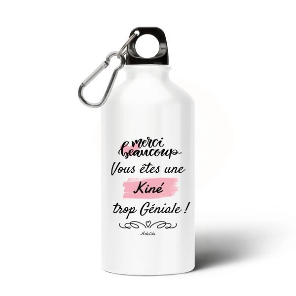 Gourde - Merci, vous êtes une Kiné trop Géniale - Cadeau Durable - Cadeau Personnalisable - Cadeaux-Positifs.com -Unique-Blanc-