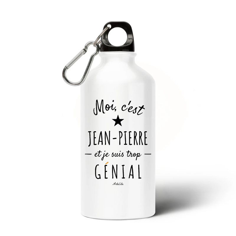 Cadeau anniversaire : Gourde - Jean-Pierre est trop Génial - Sans BPA - Cadeau Original - Cadeau Personnalisable - Cadeaux-Positifs.com -Unique-Blanc-