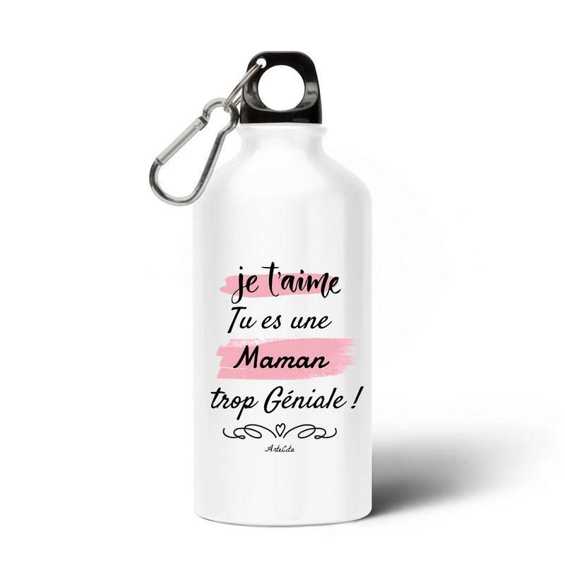 Cadeau anniversaire : Gourde - Maman je t'aime - Alu sans BPA - Cadeau Original - Cadeau Personnalisable - Cadeaux-Positifs.com -Unique-Blanc-