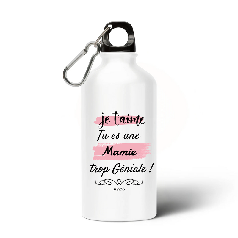 Cadeau anniversaire : Gourde - Mamie je t'aime - Alu sans BPA - Cadeau Original - Cadeau Personnalisable - Cadeaux-Positifs.com -Unique-Blanc-