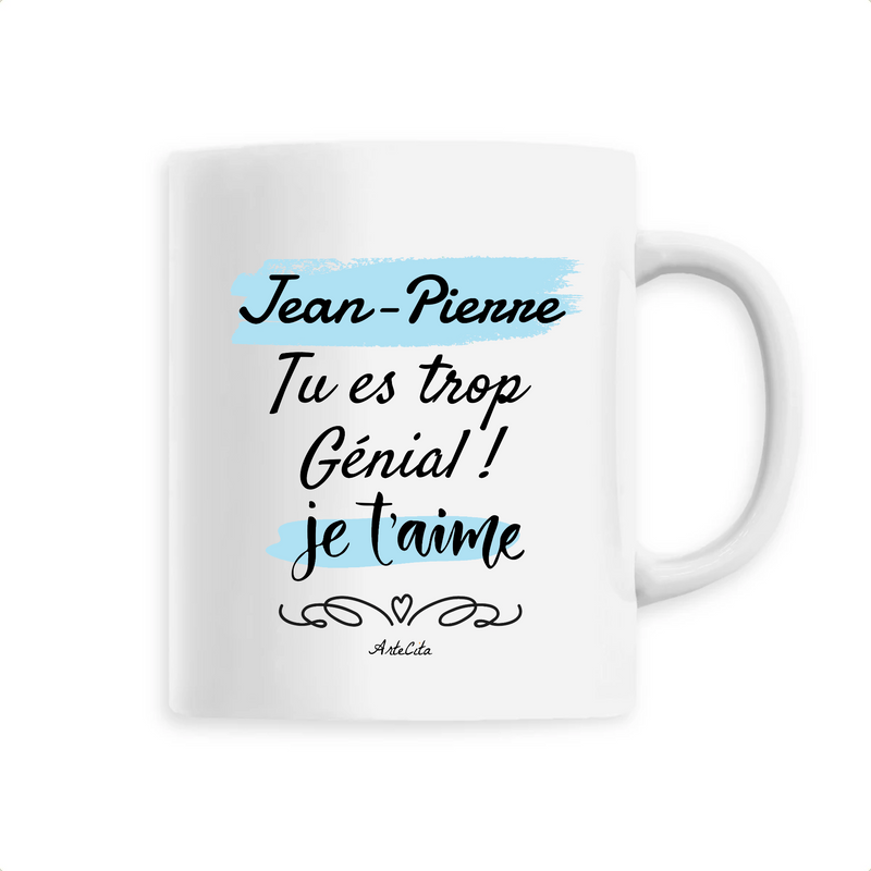 Cadeau anniversaire : Mug - Jean-Pierre je t'aime - 6 Coloris - Cadeau Tendre & Original - Cadeau Personnalisable - Cadeaux-Positifs.com -Unique-Blanc-