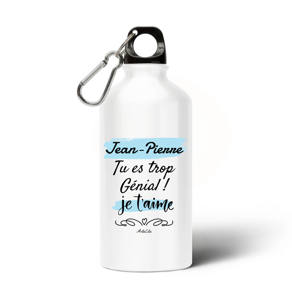 Gourde - Jean-Pierre je t'aime - Alu sans BPA - Cadeau Durable - Cadeau Personnalisable - Cadeaux-Positifs.com -Unique-Blanc-