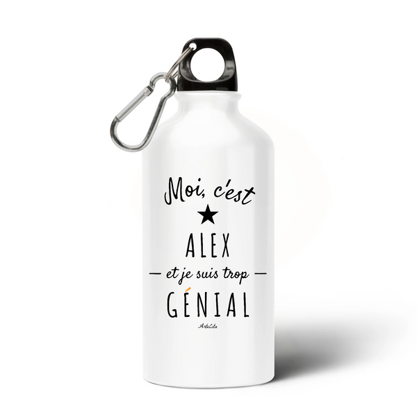 Gourde - Alex est trop Génial - Sans BPA - Cadeau Durable - Cadeau Personnalisable - Cadeaux-Positifs.com -Unique-Blanc-
