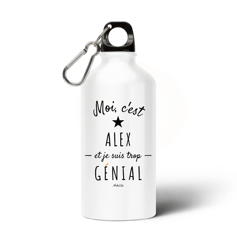 Cadeau anniversaire : Gourde - Alex est trop Génial - Sans BPA - Cadeau Durable - Cadeau Personnalisable - Cadeaux-Positifs.com -Unique-Blanc-