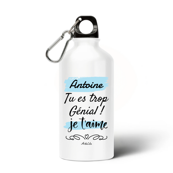 Gourde - Antoine je t'aime - Alu sans BPA - Cadeau Durable - Cadeau Personnalisable - Cadeaux-Positifs.com -Unique-Blanc-