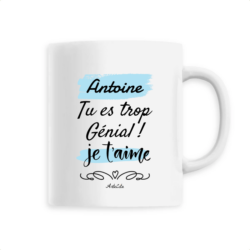 Cadeau anniversaire : Mug - Antoine je t'aime - 6 Coloris - Cadeau Tendre & Original - Cadeau Personnalisable - Cadeaux-Positifs.com -Unique-Blanc-