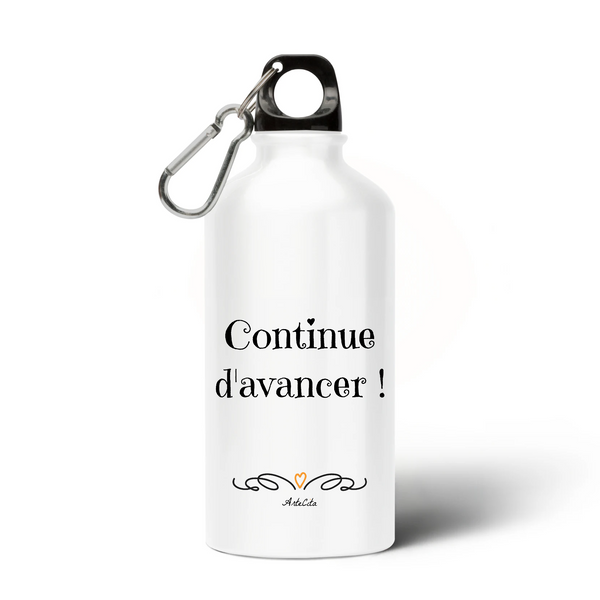 Gourde - Continue d'avancer - Alu sans BPA - Cadeau Motivant - Cadeau Personnalisable - Cadeaux-Positifs.com -Unique-Blanc-