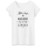 T-Shirt - Marianne est trop Géniale - Coton Bio - Cadeau Original - Cadeau Personnalisable - Cadeaux-Positifs.com -XS-Blanc-