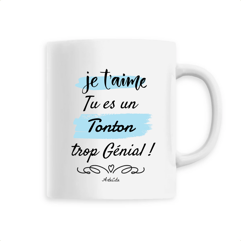 Cadeau anniversaire : Mug - Tonton je t'aime - 6 Coloris - Cadeau Original - Cadeau Personnalisable - Cadeaux-Positifs.com -Unique-Blanc-