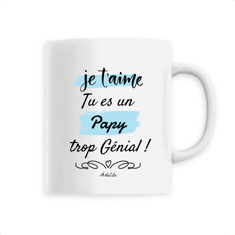 Cadeau anniversaire : Mug - Papy je t'aime - 6 Coloris - Cadeau Original - Cadeau Personnalisable - Cadeaux-Positifs.com -Unique-Blanc-