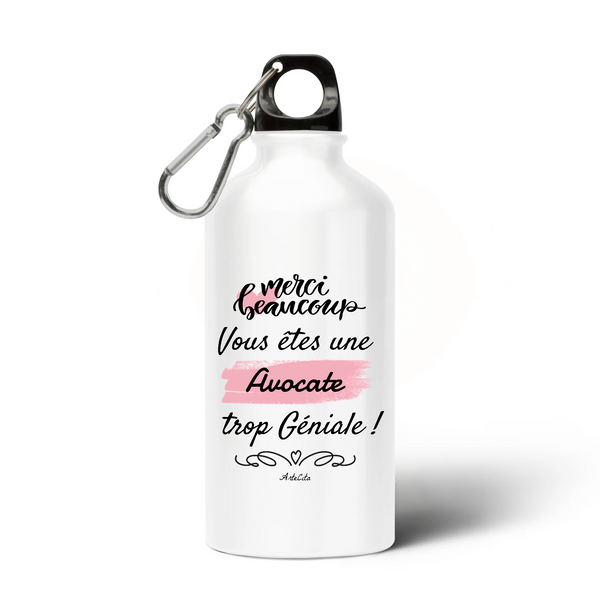 Gourde - Merci Avocate - Alu sans BPA - Cadeau Durable - Cadeau Personnalisable - Cadeaux-Positifs.com -Unique-Blanc-