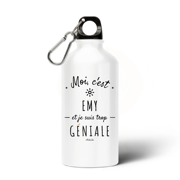 Gourde - Emy est trop Géniale - Sans BPA - Cadeau Durable - Cadeau Personnalisable - Cadeaux-Positifs.com -Unique-Blanc-