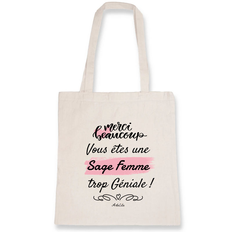 Tote bag Merci Sage Femme Coton Bio Cadeau Original