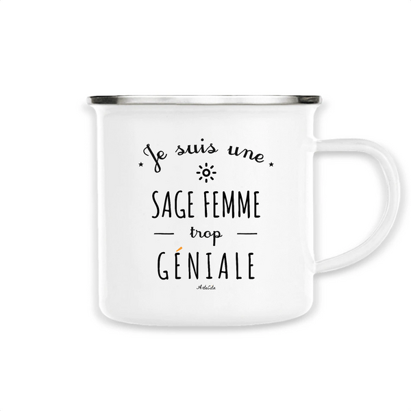 Mug - Une Sage Femme trop Géniale - Métal émaillé - Cadeau Original - Cadeau Personnalisable - Cadeaux-Positifs.com -Unique-Blanc-