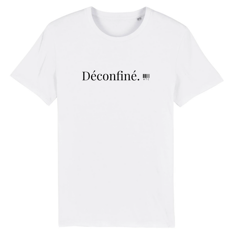 Cadeau anniversaire : T-Shirt - Déconfiné - Coton Bio - 7 Coloris - Cadeau Original - Cadeau Personnalisable - Cadeaux-Positifs.com -XS-Blanc-