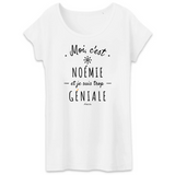 T-Shirt - Noémie est trop Géniale - Coton Bio - Cadeau Original - Cadeau Personnalisable - Cadeaux-Positifs.com -XS-Blanc-