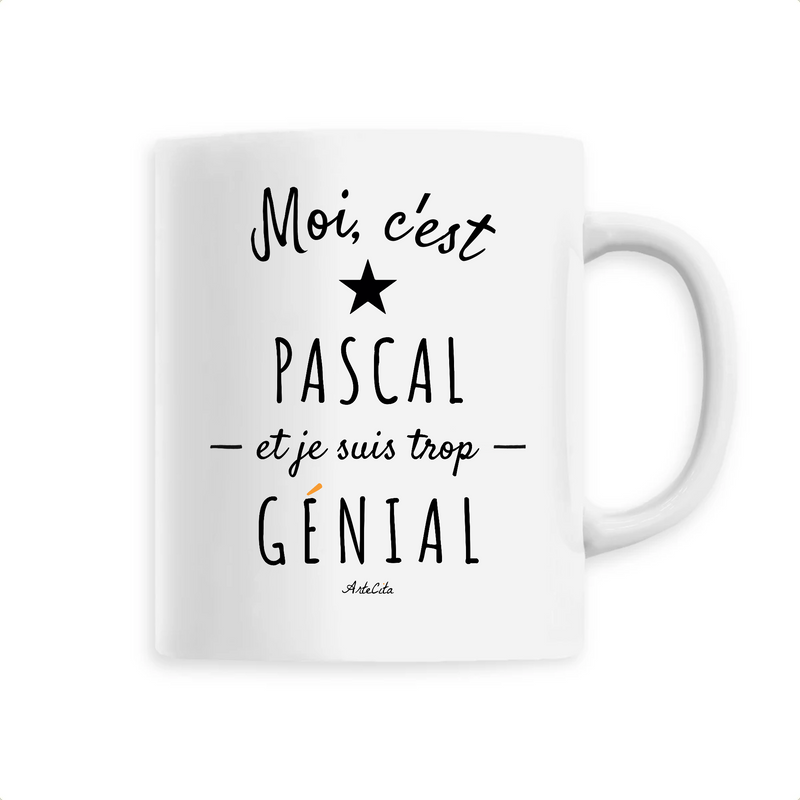 Cadeau anniversaire : Mug - Pascal est trop Génial - 6 Coloris - Cadeau Original - Cadeau Personnalisable - Cadeaux-Positifs.com -Unique-Blanc-