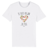 T-Shirt - Je suis Vegan de toi (Coeur) - Unisexe - Coton Bio - Cadeau Original - Cadeau Personnalisable - Cadeaux-Positifs.com -XS-Blanc-