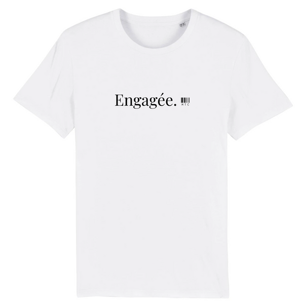 T-Shirt - Engagée - Coton Bio - 7 Coloris - Cadeau Original - Cadeau Personnalisable - Cadeaux-Positifs.com -XS-Blanc-