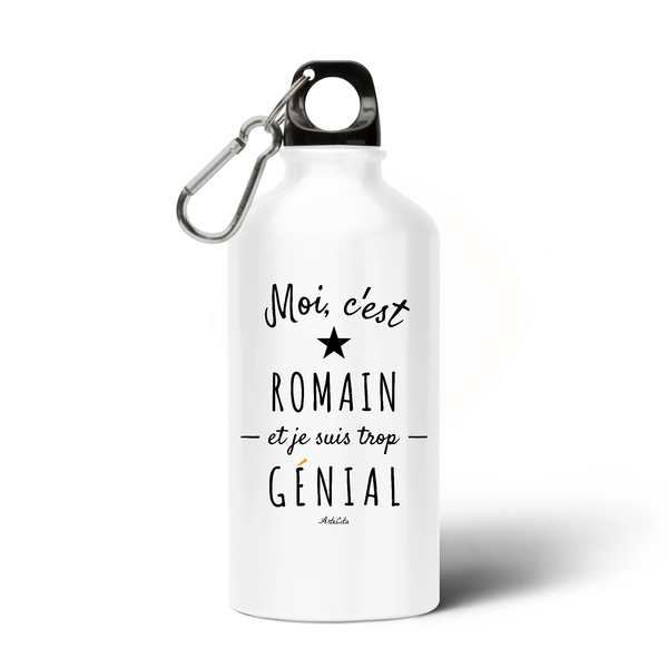 Gourde - Romain est trop Génial - Sans BPA - Cadeau Original - Cadeau Personnalisable - Cadeaux-Positifs.com -Unique-Blanc-