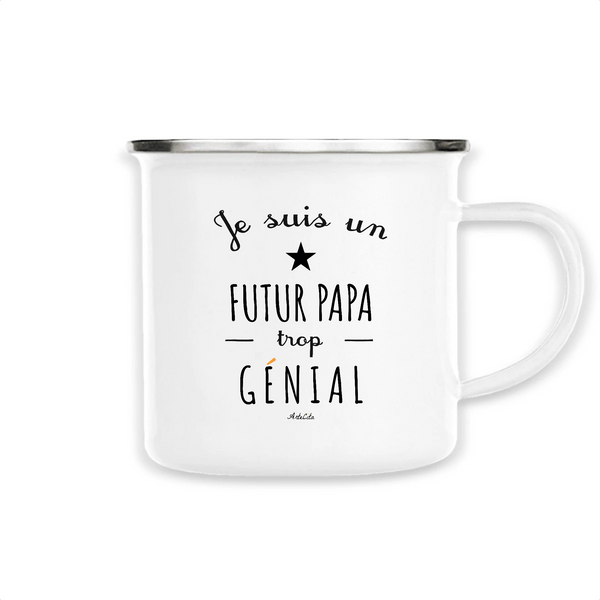 Mug - Un Futur Papa trop Génial - Métal émaillé - Cadeau Original - Cadeau Personnalisable - Cadeaux-Positifs.com -Unique-Blanc-