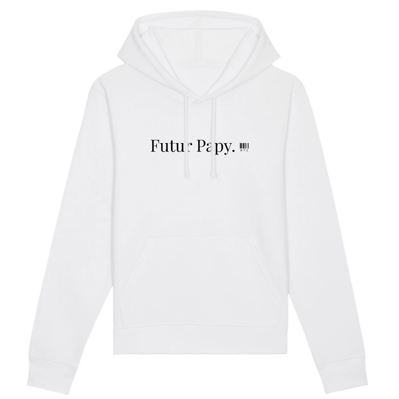 Cadeau anniversaire : Sweat à Capuche - Futur Papy - Coton Bio - Cadeau Original - Cadeau Personnalisable - Cadeaux-Positifs.com -XS-Blanc-