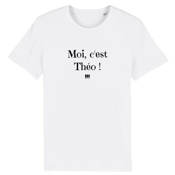 T-Shirt - Moi c'est Théo - Coton Bio - 7 Coloris - Cadeau Original - Cadeau Personnalisable - Cadeaux-Positifs.com -XS-Blanc-