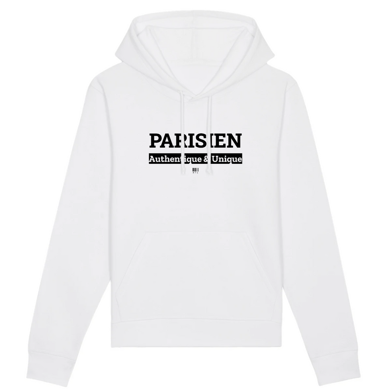 Cadeau anniversaire : Sweat à Capuche - Parisien - Coton Bio - 5 Coloris - Cadeau Original - Cadeau Personnalisable - Cadeaux-Positifs.com -XS-Blanc-