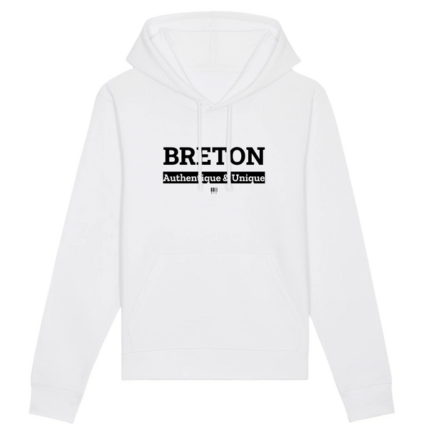 Sweat à Capuche - Breton - Coton Bio - 5 Coloris - Cadeau Original - Cadeau Personnalisable - Cadeaux-Positifs.com -XS-Blanc-