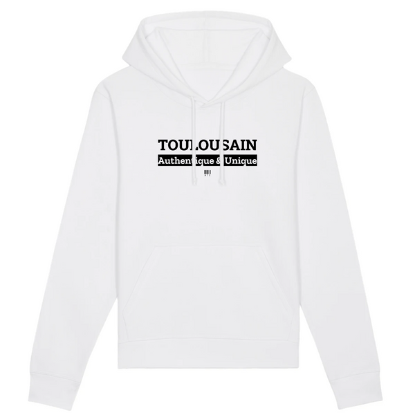 Sweat à Capuche - Toulousain - Coton Bio - 5 Coloris - Cadeau Original - Cadeau Personnalisable - Cadeaux-Positifs.com -XS-Blanc-