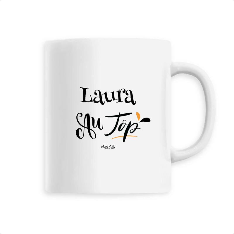 Cadeau anniversaire : Mug - Laura au Top - 6 Coloris - Cadeau Original - Cadeau Personnalisable - Cadeaux-Positifs.com -Unique-Blanc-