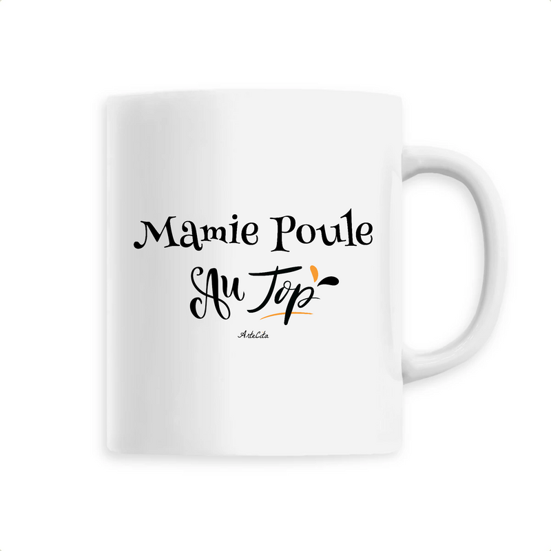 Cadeau anniversaire : Mug - Mamie Poule au Top - 6 Coloris - Cadeau Original - Cadeau Personnalisable - Cadeaux-Positifs.com -Unique-Blanc-
