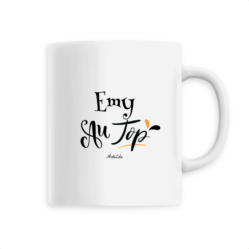 Cadeau anniversaire : Mug - Emy au Top - 6 Coloris - Cadeau Original - Cadeau Personnalisable - Cadeaux-Positifs.com -Unique-Blanc-