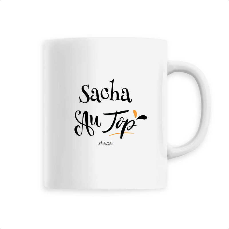 Cadeau anniversaire : Mug - Sacha au Top - 6 Coloris - Cadeau Original - Cadeau Personnalisable - Cadeaux-Positifs.com -Unique-Blanc-