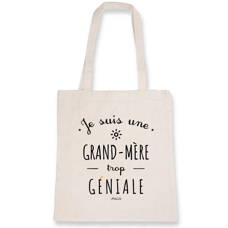 Cadeau anniversaire : Tote Bag - Une Grand-Mère trop Géniale - Coton Bio - Cadeau Original - Cadeau Personnalisable - Cadeaux-Positifs.com -Unique-Blanc-