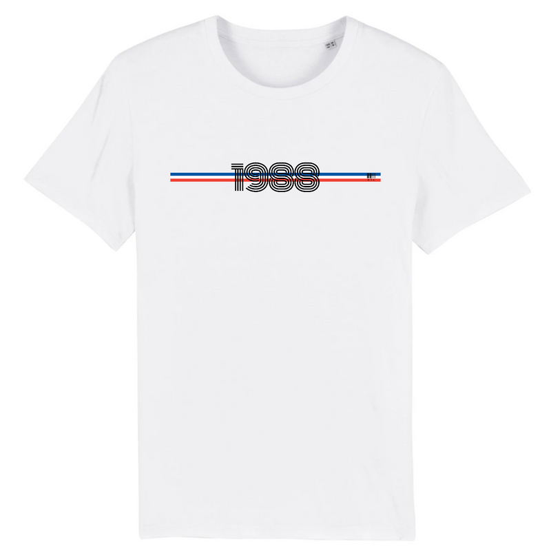 Cadeau anniversaire : T-Shirt - Année 1988 - Coton Bio - 7 Coloris - Cadeau Original - Cadeau Personnalisable - Cadeaux-Positifs.com -XS-Blanc-