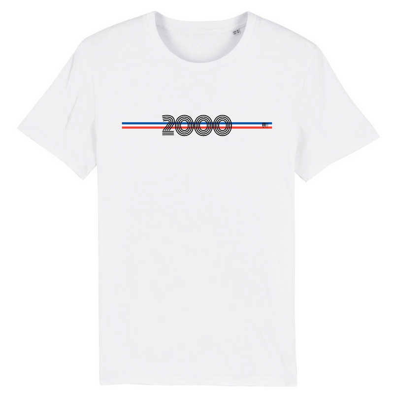 Cadeau anniversaire : T-Shirt - Année 2000 - Coton Bio - 7 Coloris - Cadeau Original - Cadeau Personnalisable - Cadeaux-Positifs.com -XS-Blanc-