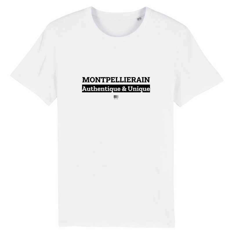 Cadeau anniversaire : T-Shirt - Montpelliérain - Coton Bio - 7 Coloris - Cadeau Original - Cadeau Personnalisable - Cadeaux-Positifs.com -XS-Blanc-