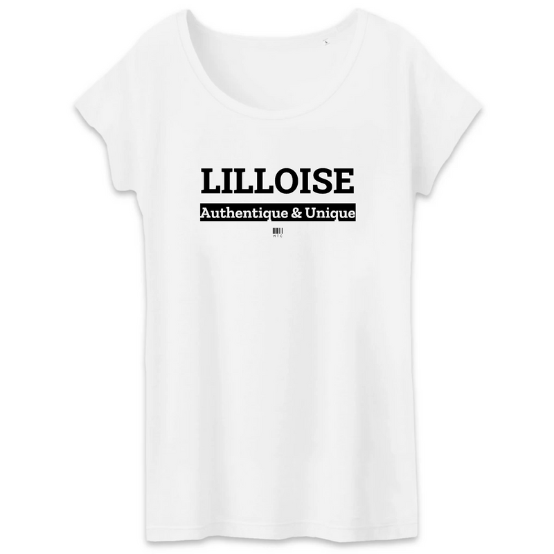 Cadeau anniversaire : T-Shirt - Lilloise - Coton Bio - 3 Coloris - Cadeau Original - Cadeau Personnalisable - Cadeaux-Positifs.com -XS-Blanc-