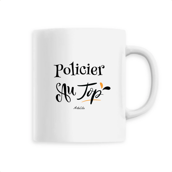 Mug - Policier au Top - 6 Coloris - Cadeau Original - Cadeau Personnalisable - Cadeaux-Positifs.com -Unique-Blanc-