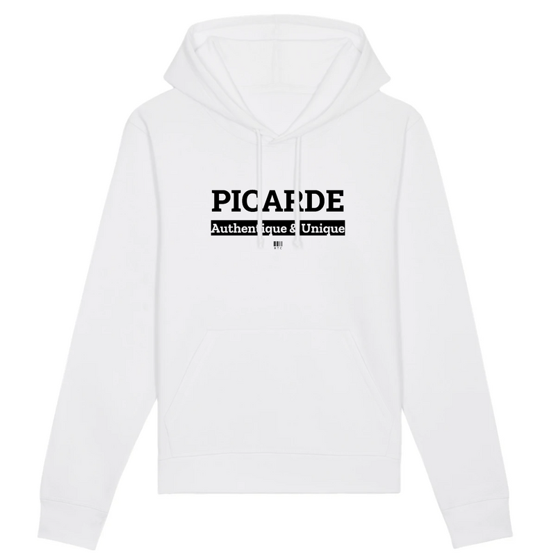 Cadeau anniversaire : Sweat à Capuche - Picarde - Coton Bio - 5 Coloris - Cadeau Original - Cadeau Personnalisable - Cadeaux-Positifs.com -XS-Blanc-